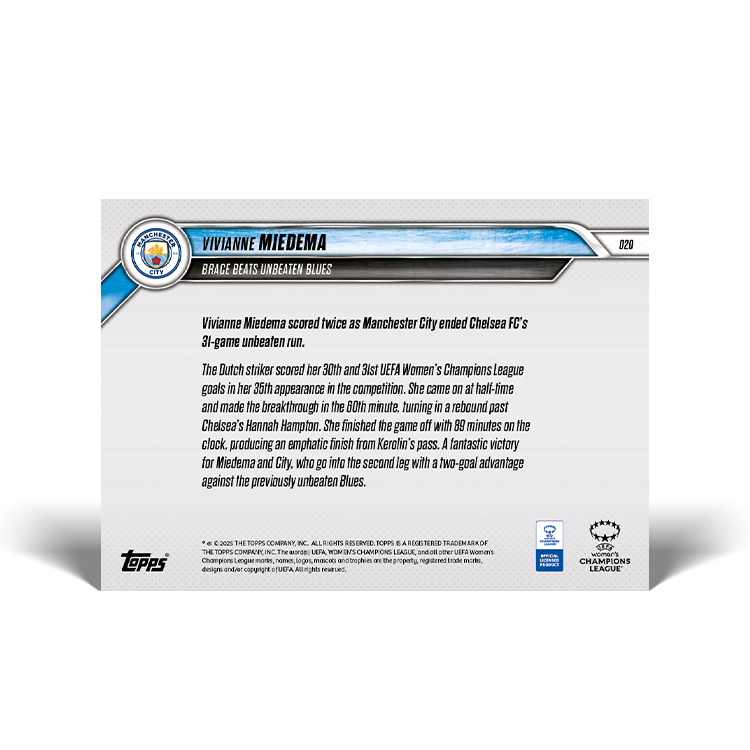 Vivianne Miedema - 2024-25 UWCL Topps NOW Card 20 - PR: 270 - Image 2