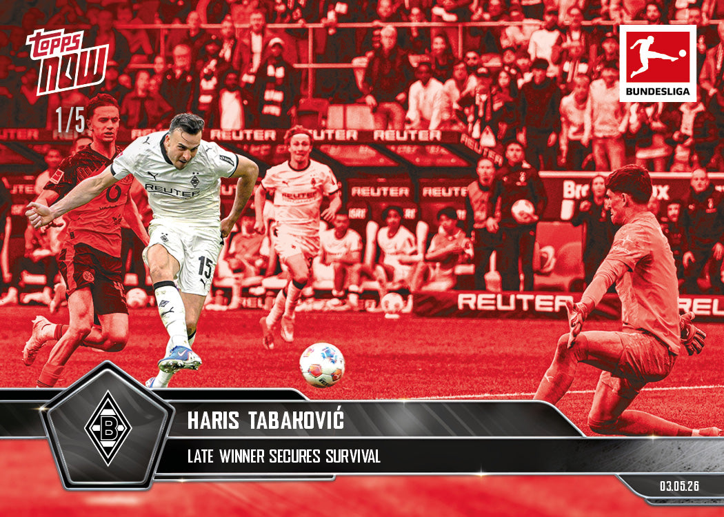 Haris Tabaković - 2025-26 Bundesliga Topps NOW - Card 187 - PR: 103 - Image 3