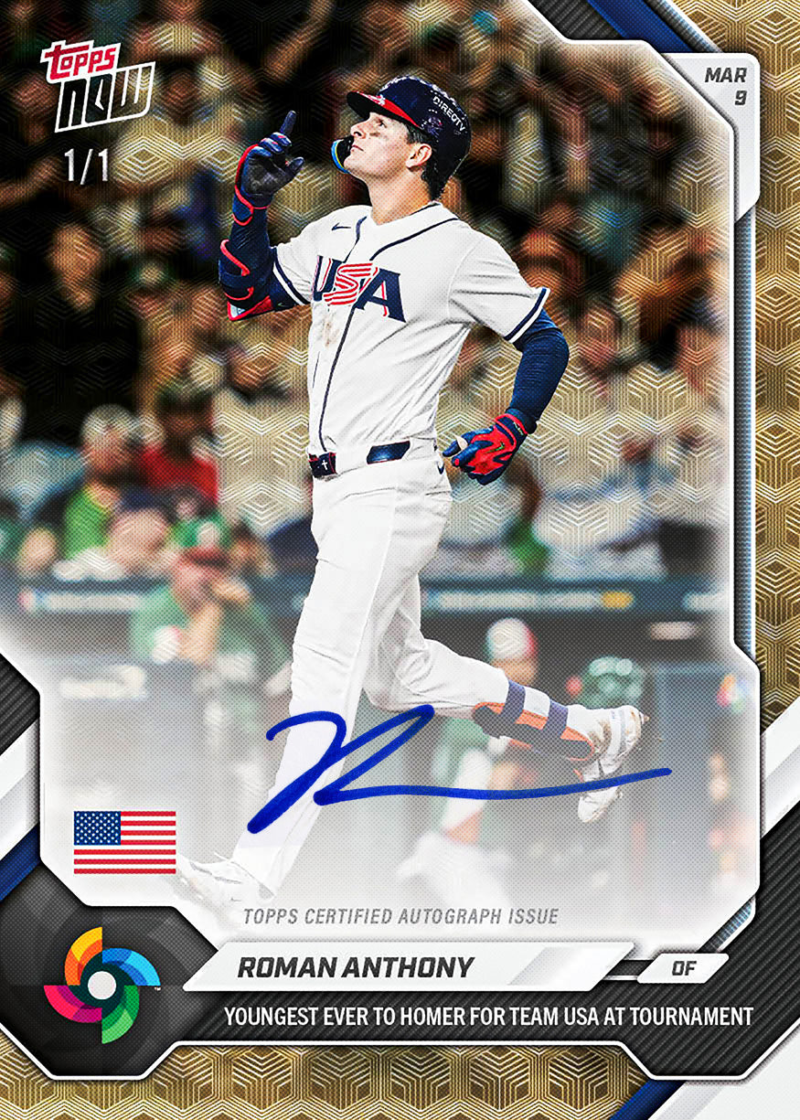 Roman Anthony - 2026 World Baseball Classic Topps NOW - Card 21 - PR: 8798 - Image 2