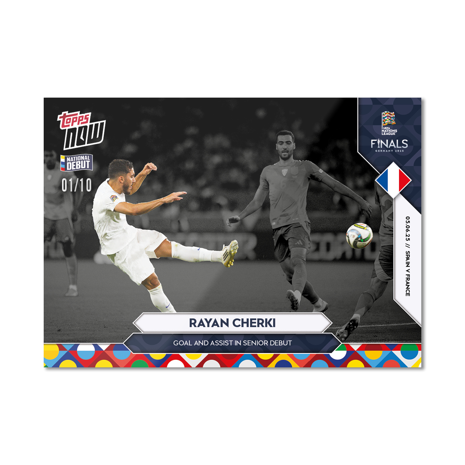 Rayan Cherki - 2025 UEFA Nations League Topps NOW - Card 3 - PR: 324 - Image 4