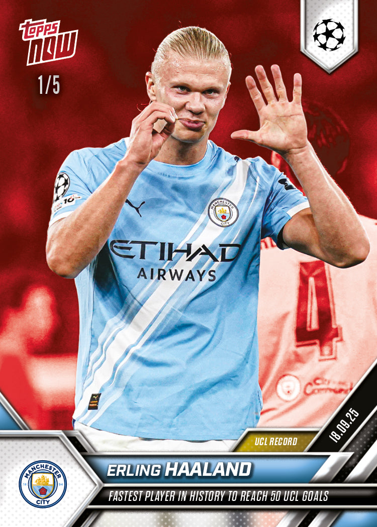 Erling Haaland - 2025-26 UCL Topps NOW - Card 20 - LOOK FOR AUTO - PR: 2266 - Image 4