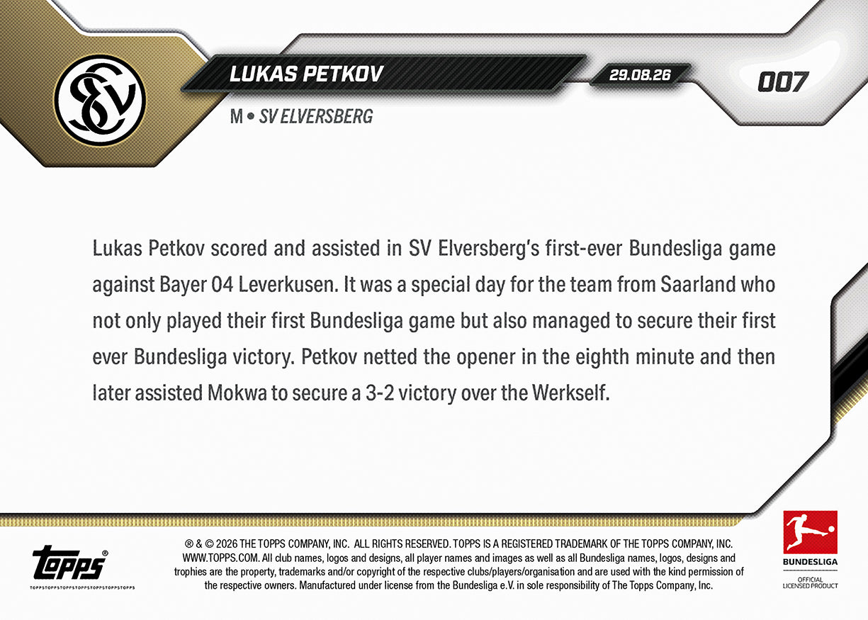 Lukas Petkov - 2026-27 Bundesliga Topps NOW - Card 7 - Image 6