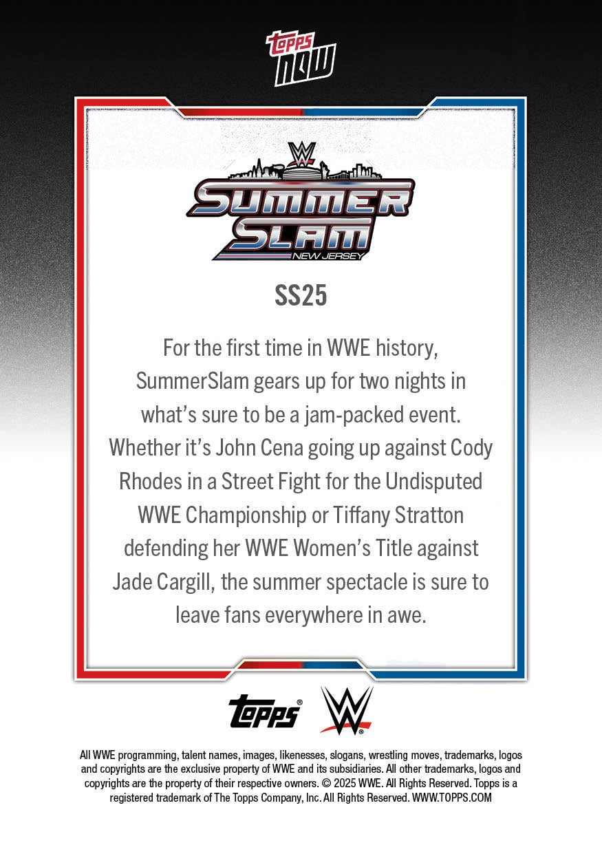 SummerSlam - 2025 WWE Topps NOW - Card SS25 - PR: 3111 - Image 3