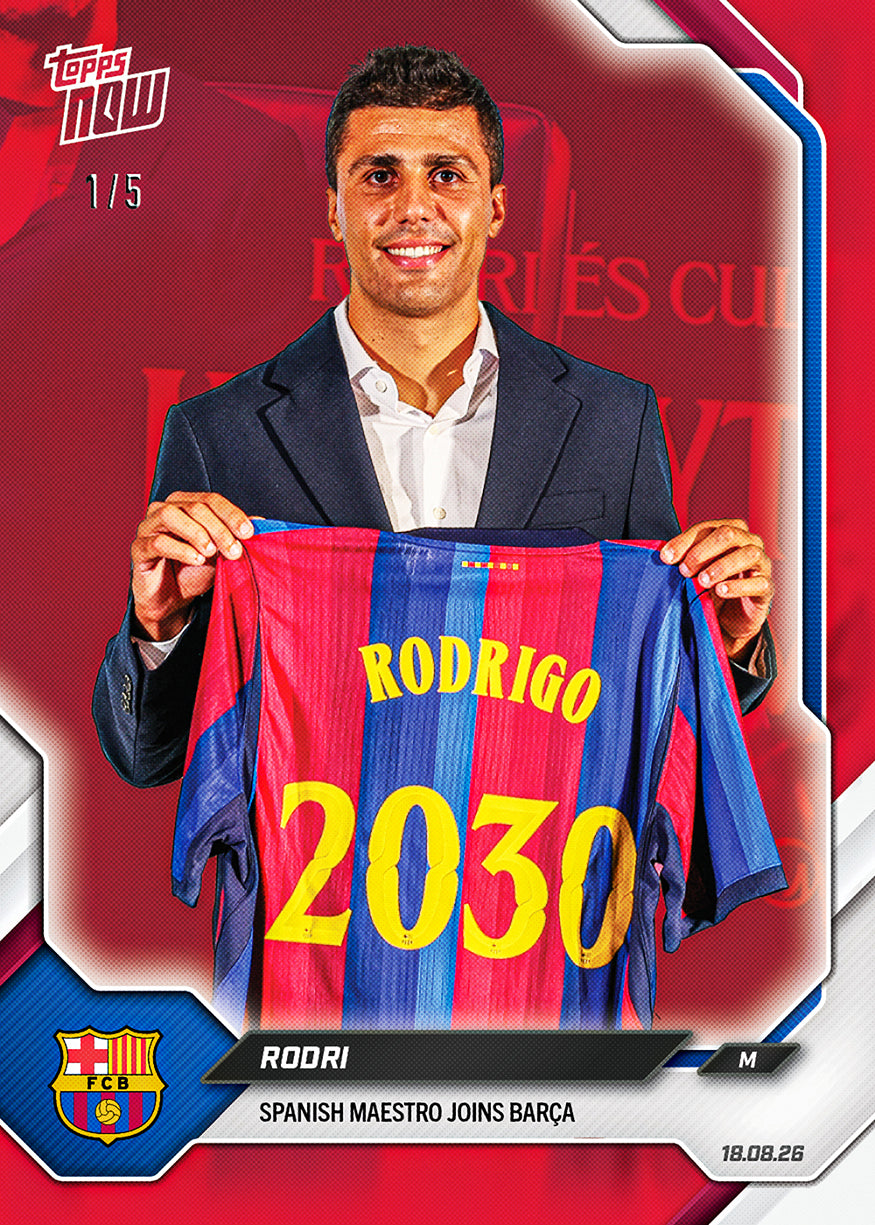 Rodri - 2026-27 FC Barcelona Topps NOW - Card 1 - PR: 2872 - Image 3