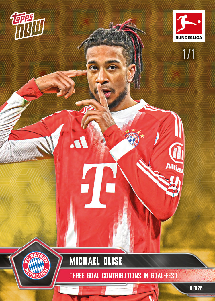 Michael Olise - 2025-26 Bundesliga Topps NOW - Card 92 - PR: 1142 - Image 2