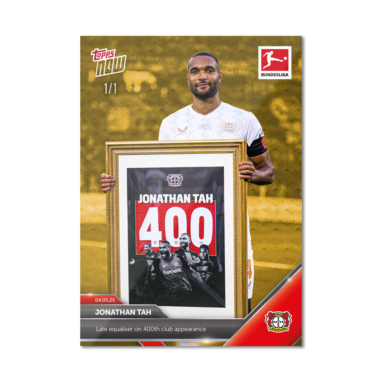Jonathan Tah - 2024-25 Bundesliga Topps NOW - Card 182 - PR: 51 - Image 2