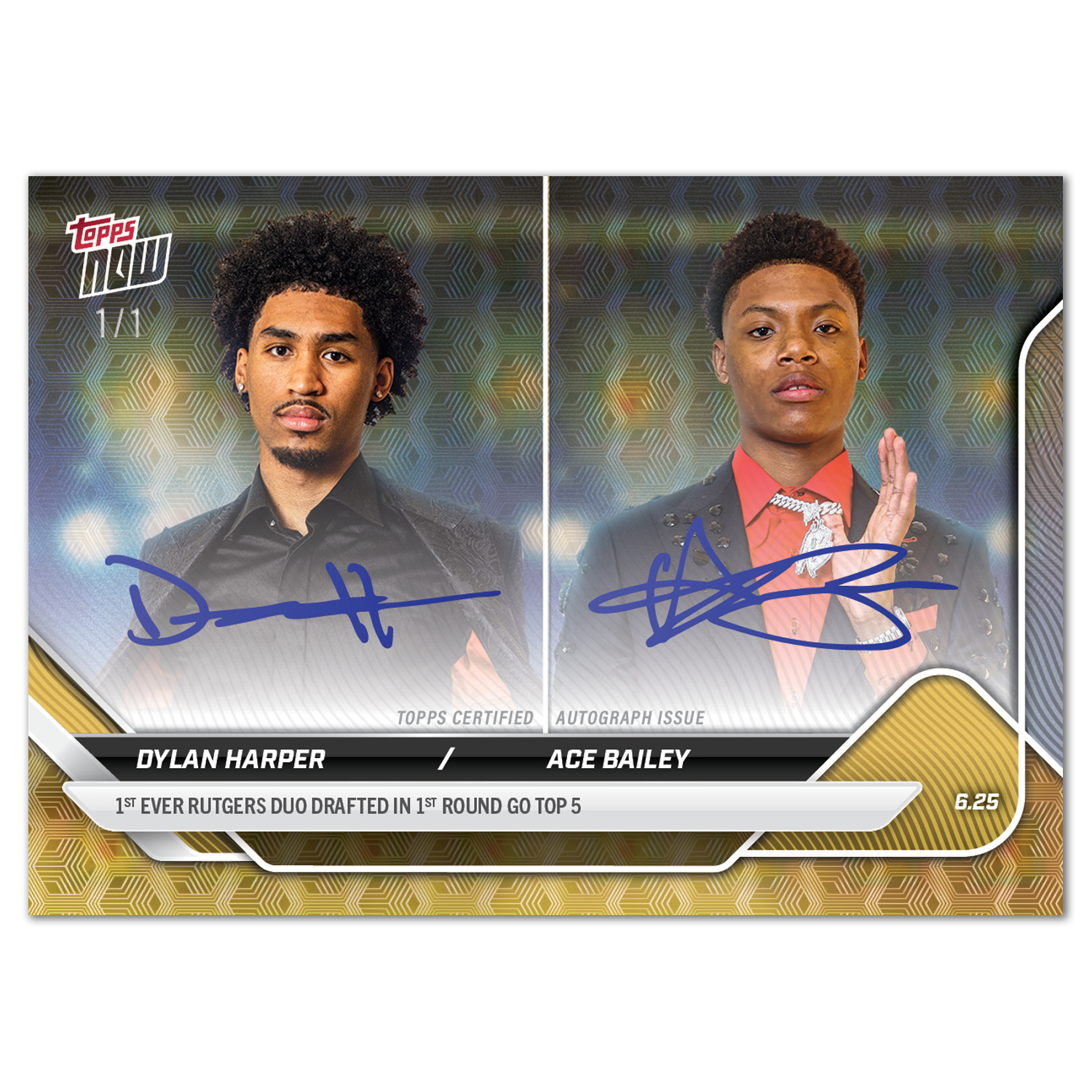 Dylan Harper / Ace Bailey - 2025 Topps NOW Basketball - Card DHAB - LOOK FOR DUAL AUTO - PR: 2893 - Image 2