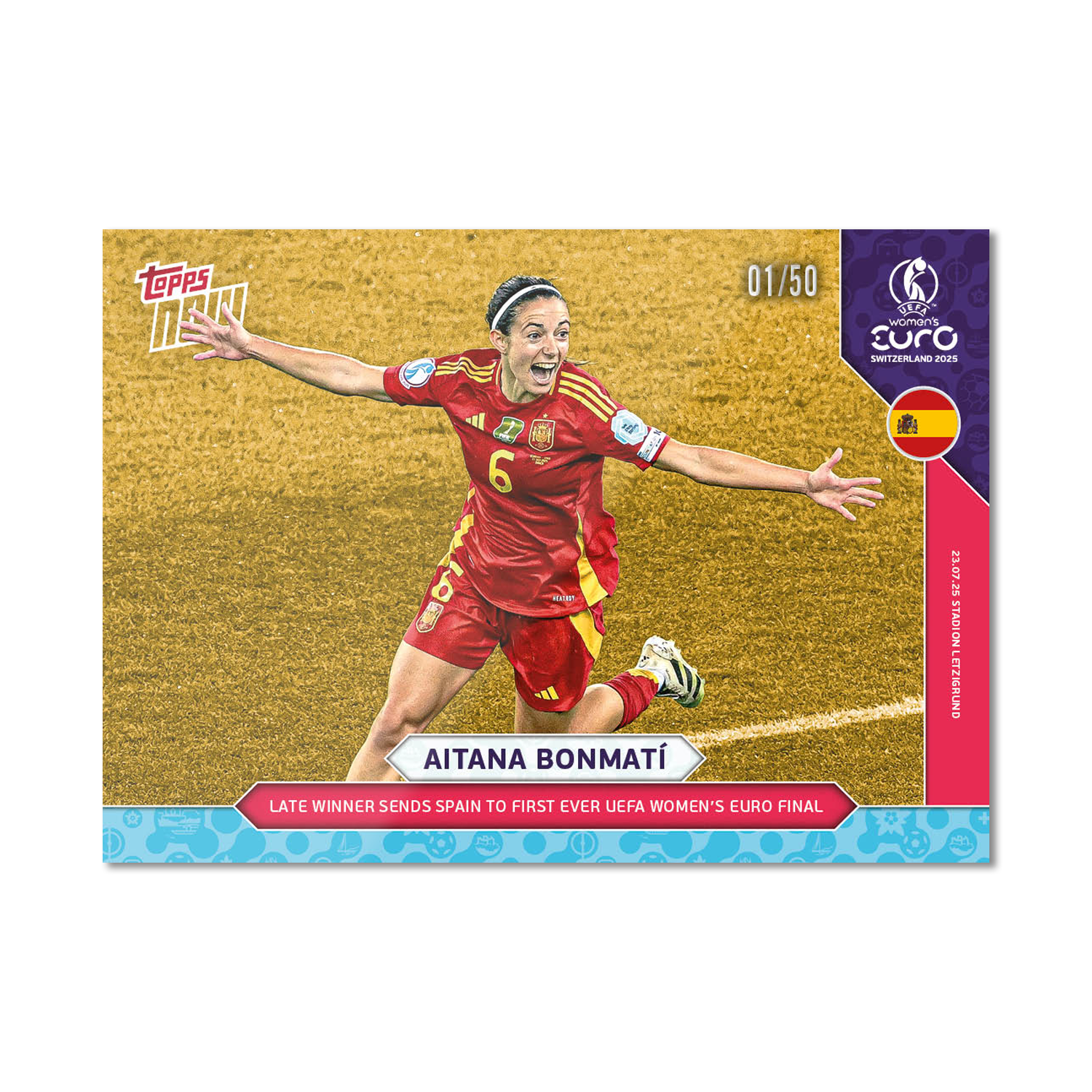 Aitana Bonmatí - UEFA Women’s EURO 2025™ Topps NOW - Card 26 - PR: 837 - Image 6
