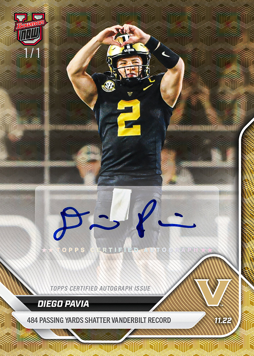 Diego Pavia - 2025-26 Bowman U NOW Football - Card 48 - PR: 1016 - Image 2