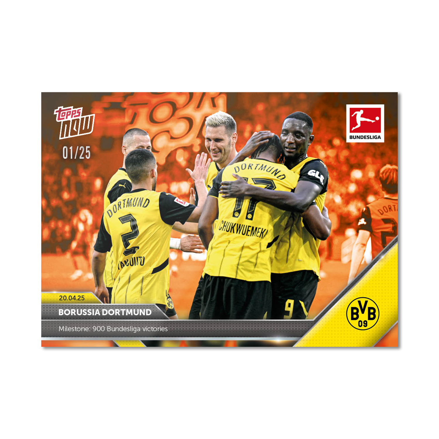 Borussia Dortmund - 2024-25 Bundesliga Topps NOW Card 170 - PR: 1168 - Image 6