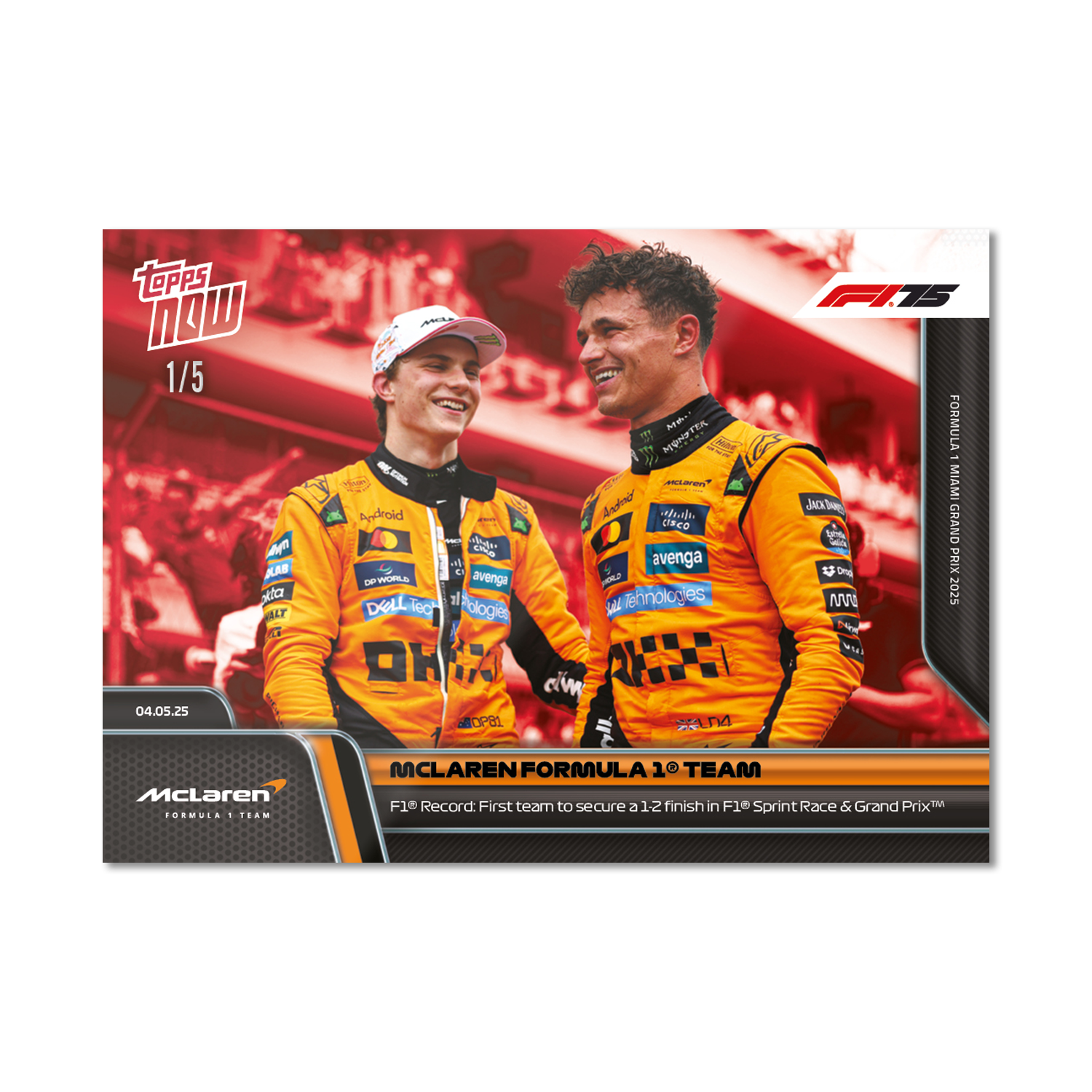 McLaren Formula 1 Team - 2025 Formula 1 Topps NOW - Card 35 - PR: 1522 - Image 3