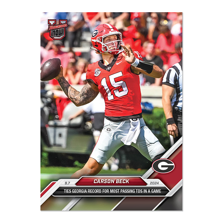 Carson Beck - 2024 Bowman U NOW Football Card 8 - PR: 2004
