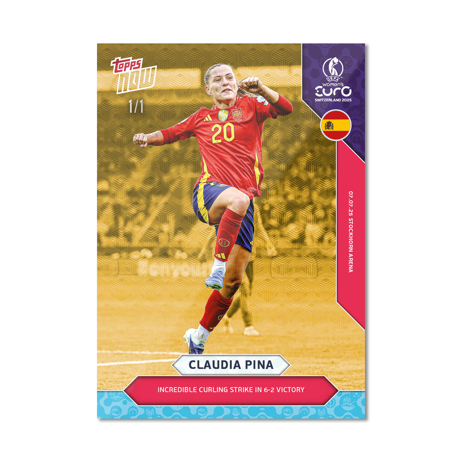Cláudia Pina - UEFA Women’s EURO 2025™ Topps NOW - Card 10 - PR: 231 - Image 2