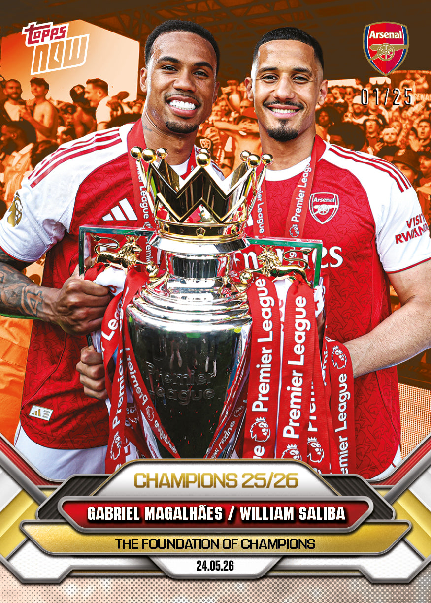 Gabriel Magalhães / William Saliba - 2025-26 Arsenal FC Topps NOW - Card 5 - PR: 5615 - Image 6