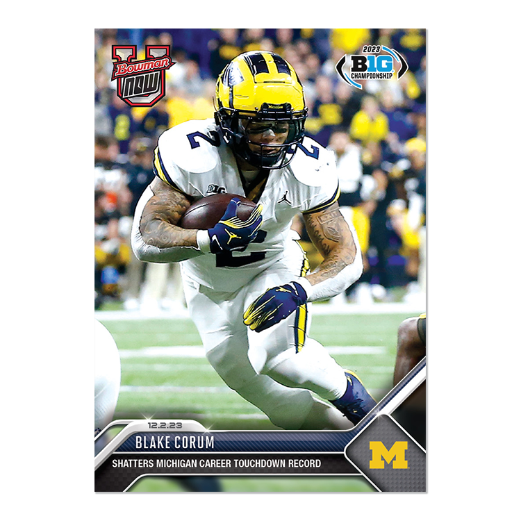 Blake Corum - 2023 Bowman U NOW Football Card 34 - PR: 1559