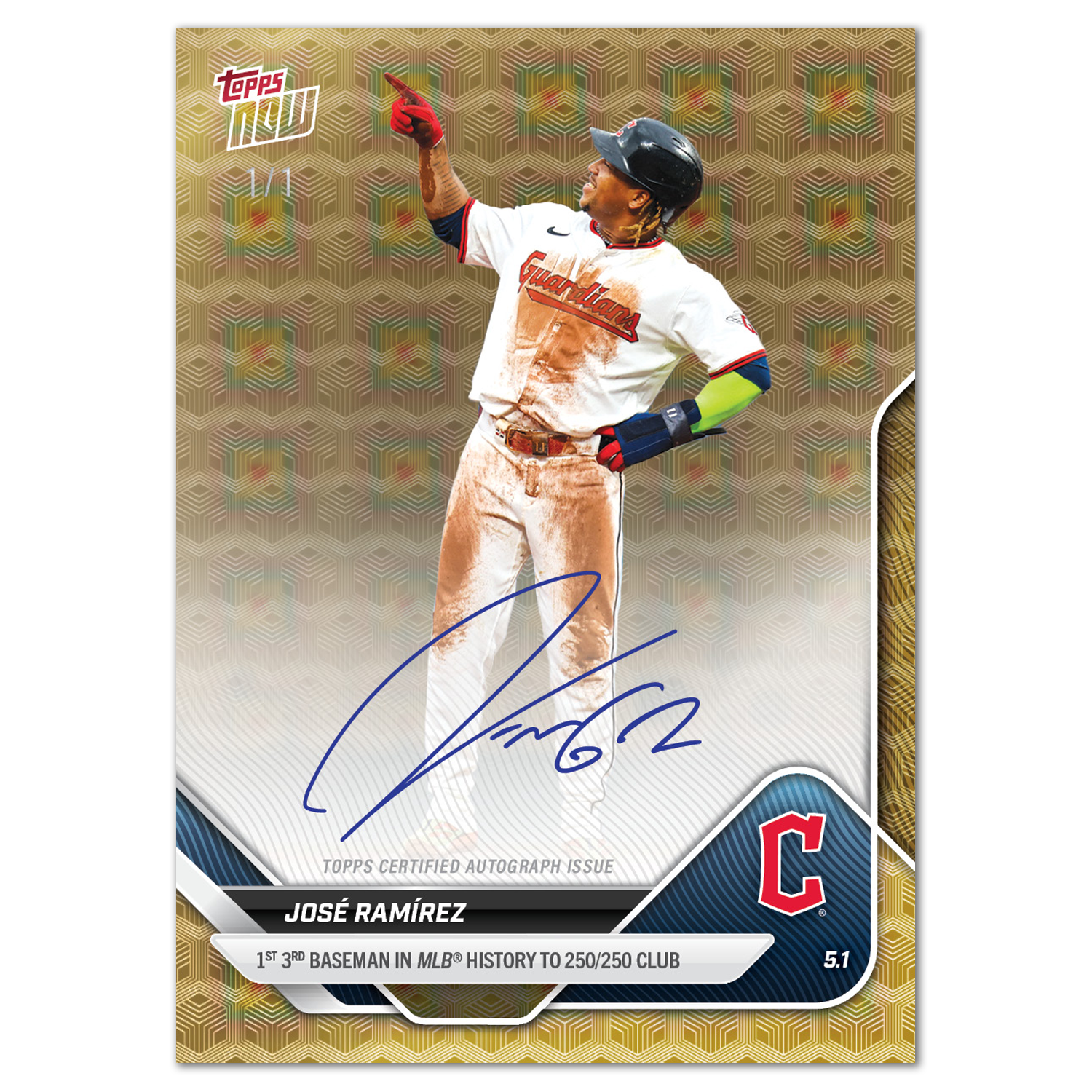 José Ramírez - 2025 MLB Topps NOW - Card 128 - LOOK FOR AUTOS - PR: 2018 - Image 2