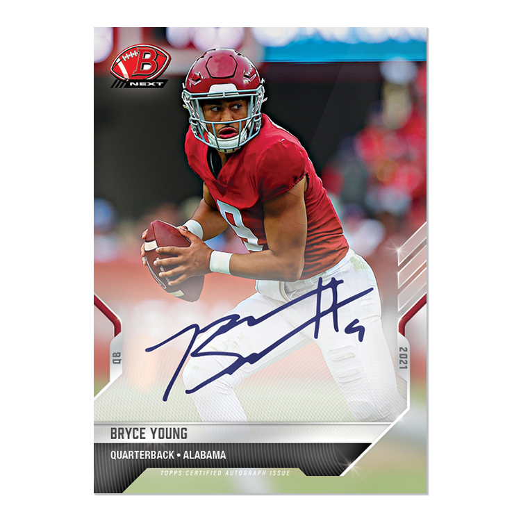 On-Card Auto # to 99 - Bryce Young - 2021 Bowman NEXT TOPPS NOW Football Card 3A
