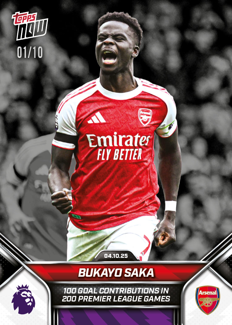Bukayo Saka - 2025-26 Premier League Topps NOW - Card 31 - PR: 1025 - Image 4