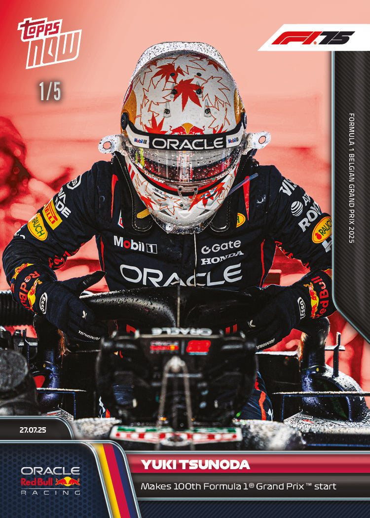 Yuki Tsunoda - 2025 Formula 1 Topps NOW - Card 53 - PR: 1312 - Image 3