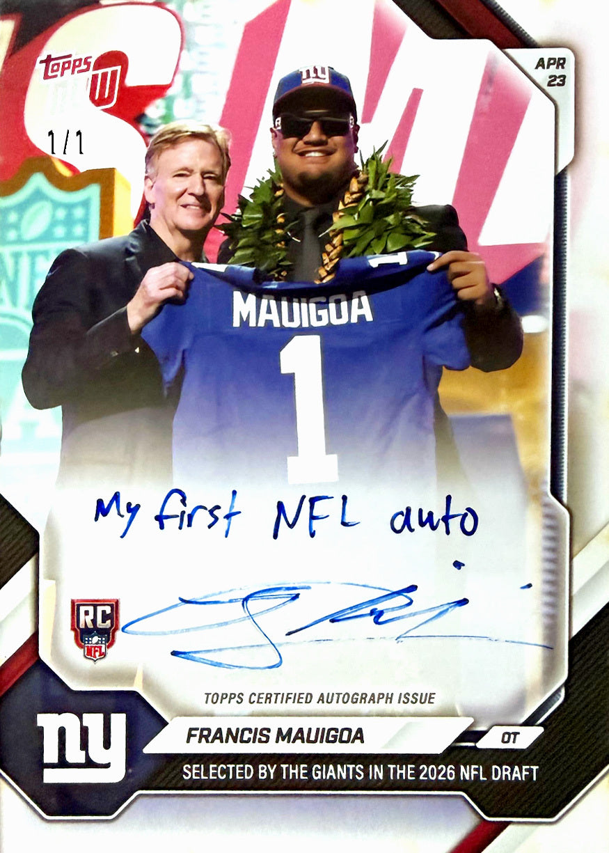 Alternative view of Francis Mauigoa - 2026 NFL Topps NOW - Card FMAU - PR: 1790