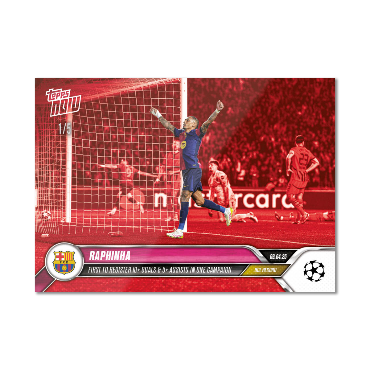 Raphinha - 2024-25 UCL Topps NOW - Card 135 - PR: 426 - Image 3