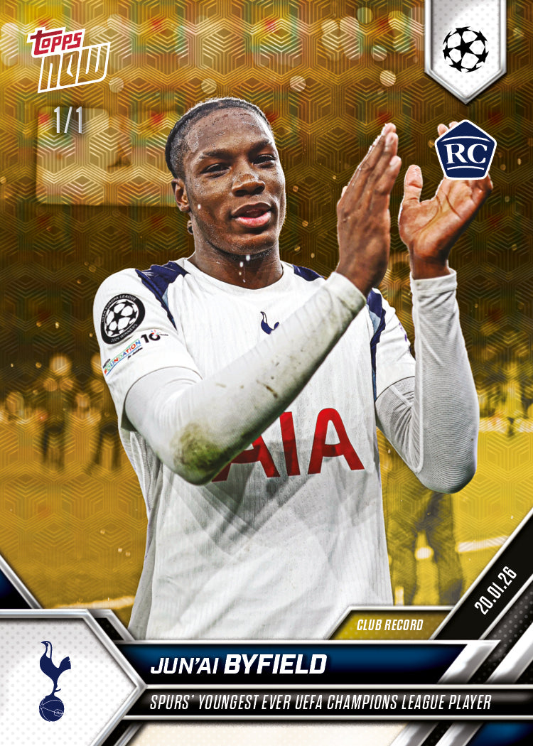 Jun'ai Byfield - 2025-26 UCL Topps NOW - Card 75 - PR: 924 - Image 2