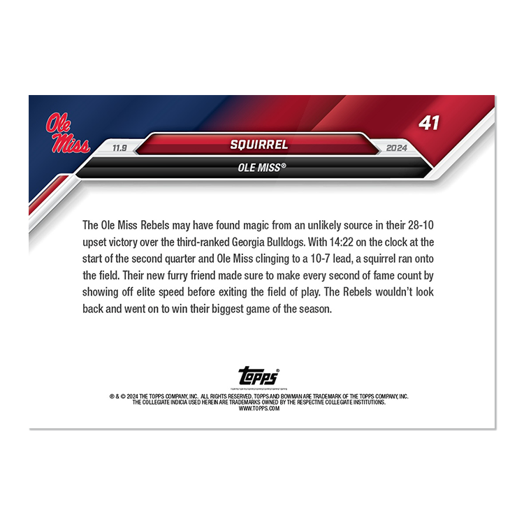 Squirrel - 2024 Bowman U NOW Football Card 41 - PR: 1242 - Image 2
