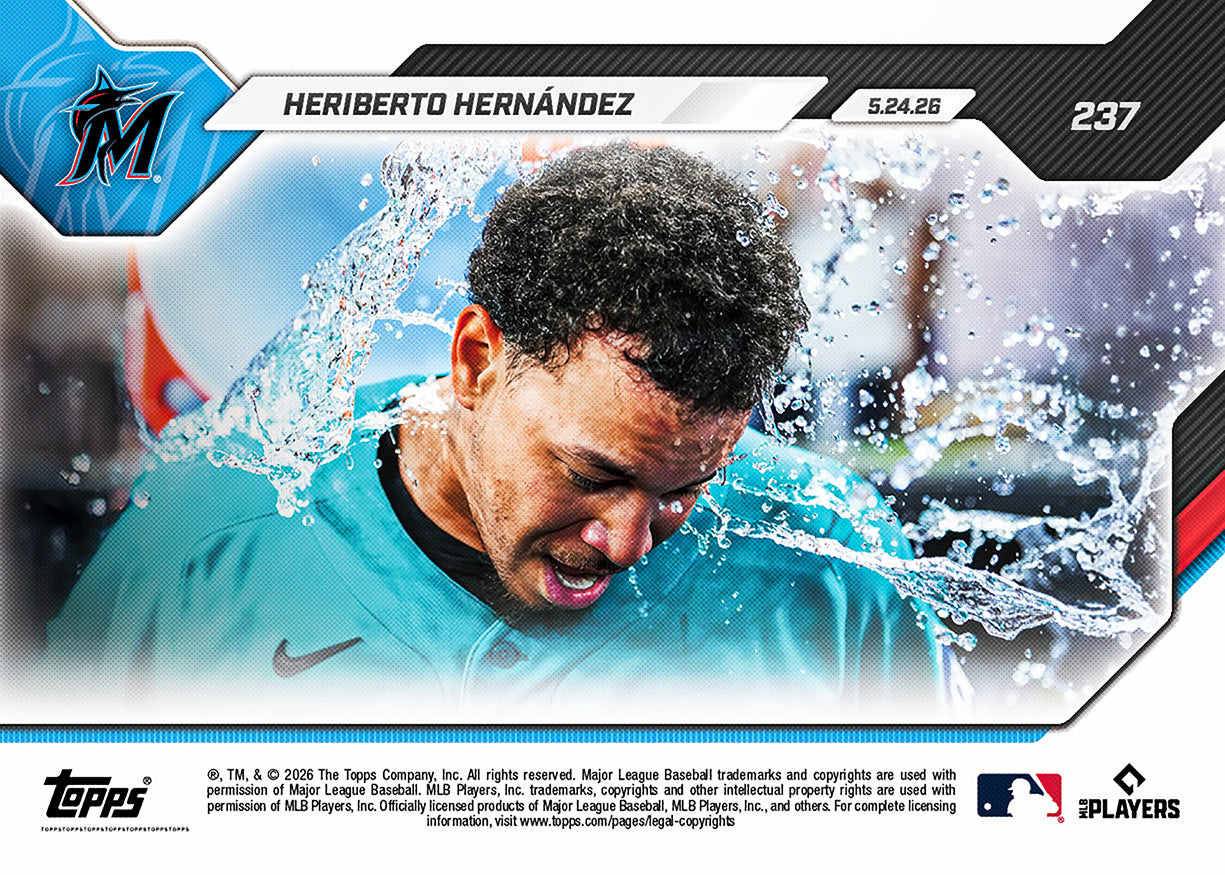 Heriberto Hernández - 2026 MLB Topps NOW - Card 237 - PR: 534 - Image 2