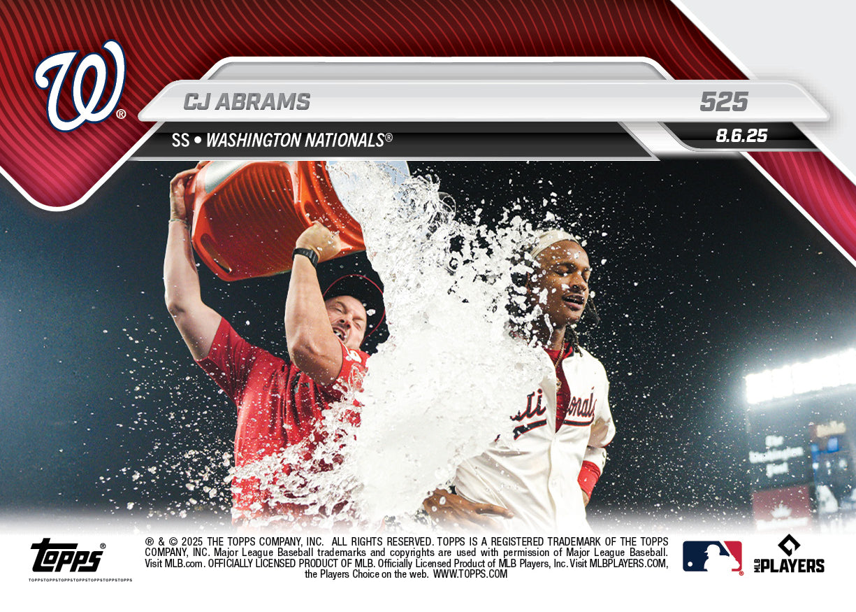 CJ Abrams - 2025 MLB Topps NOW - Card 525 - PR: 359 - Image 2