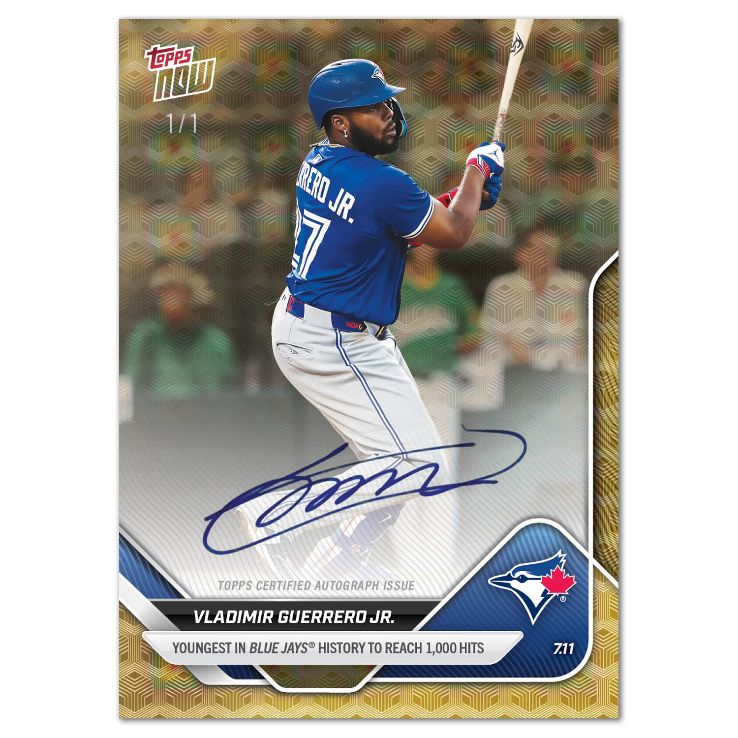 Alternative view of Vladimir Guerrero Jr. - 2025 MLB Topps NOW - Card 415 - LOOK FOR AUTOS - PR: 1502