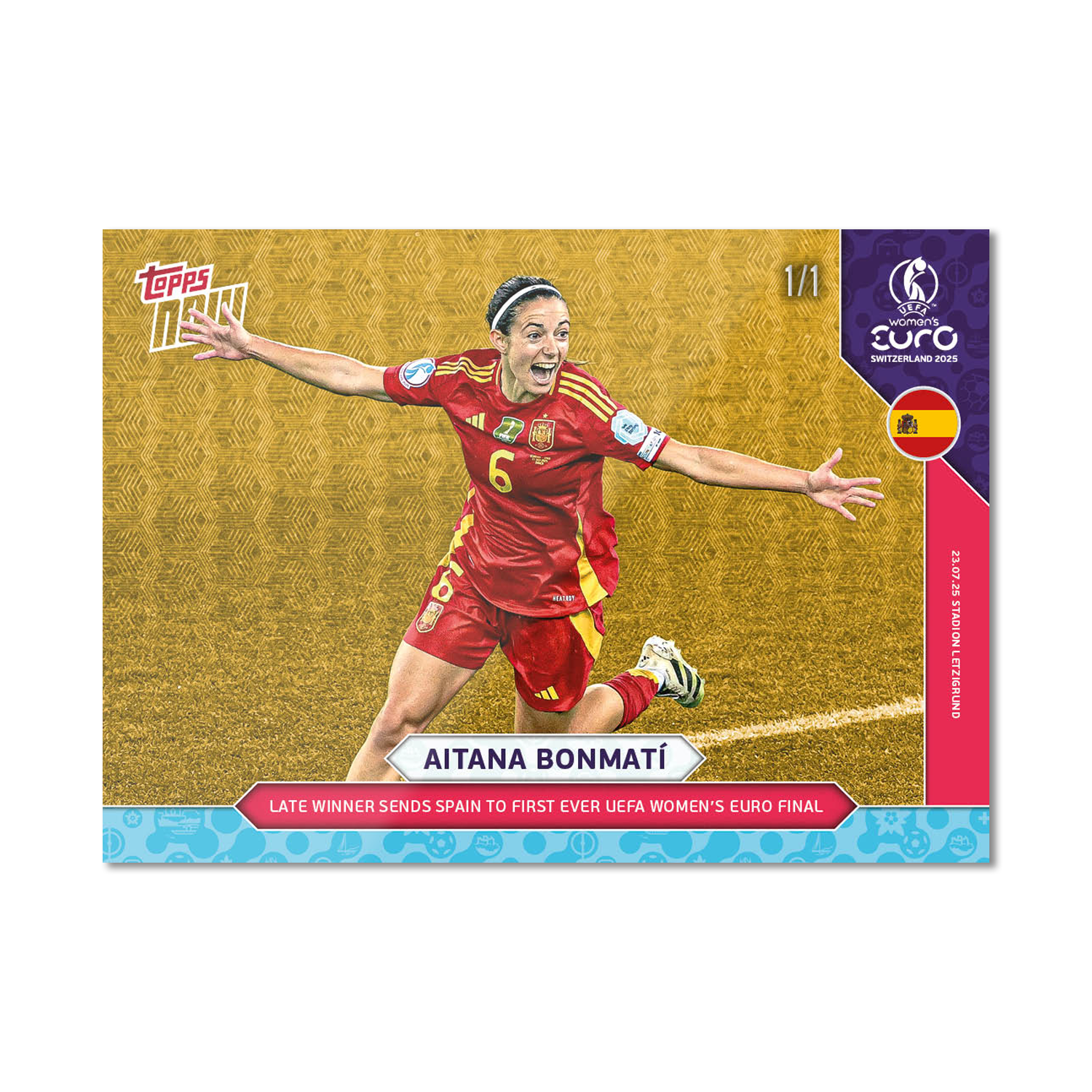 Aitana Bonmatí - UEFA Women’s EURO 2025™ Topps NOW - Card 26 - PR: 837 - Image 2