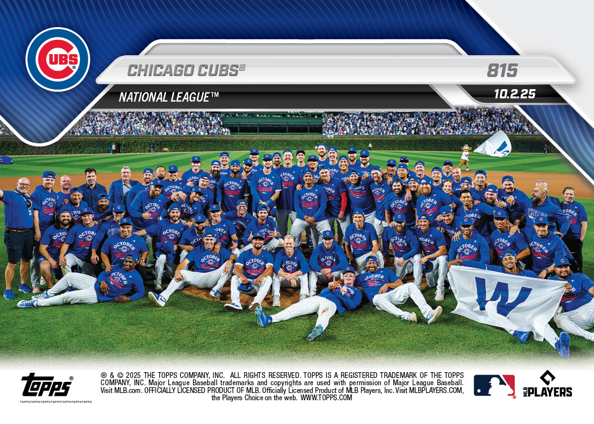 Chicago Cubs - 2025 MLB Topps NOW - Card 815 - PR: 1216 - Image 2