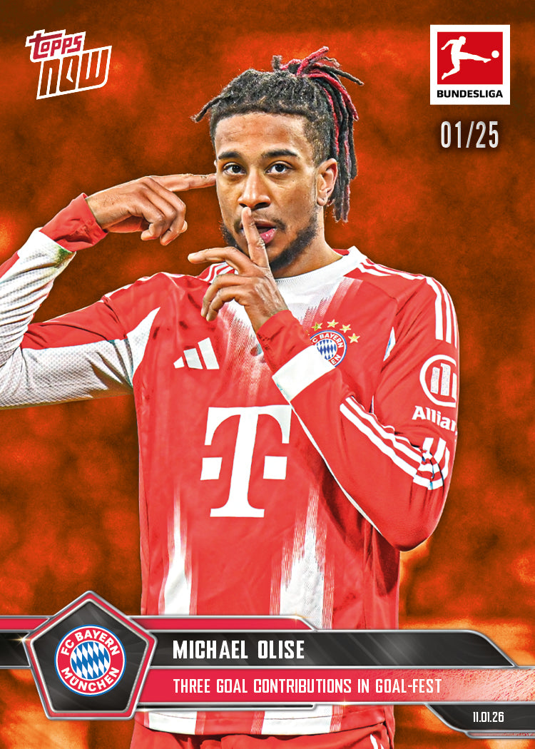 Michael Olise - 2025-26 Bundesliga Topps NOW - Card 92 - PR: 1142 - Image 5