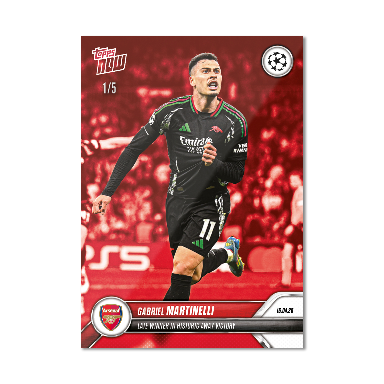 Gabriel Martinelli - 2024-25 UCL Topps NOW - Card 144 - PR: 590 - Image 3