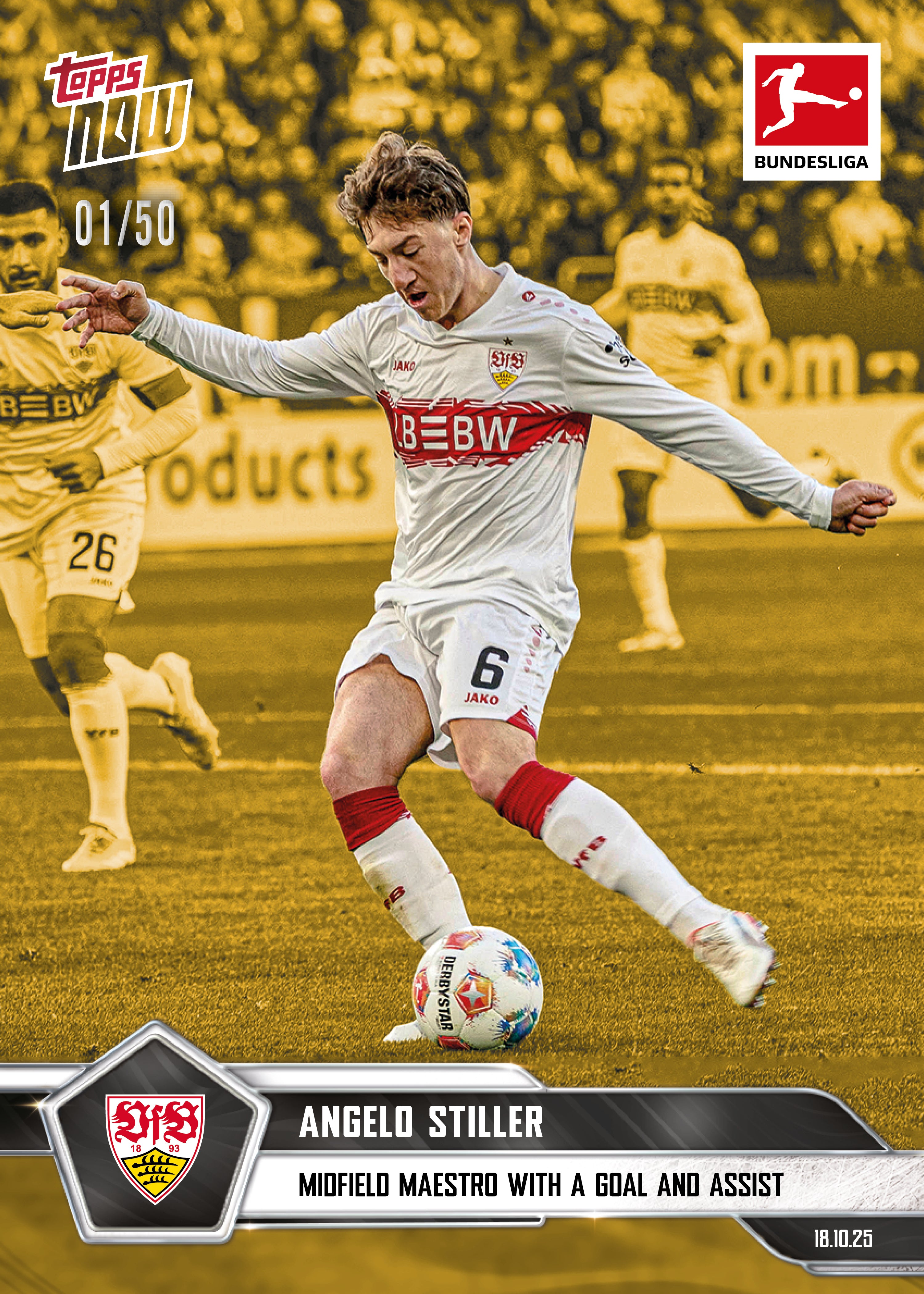 Angelo Stiller - 2025-26 Bundesliga Topps NOW - Card 45 - PR: 188 - Image 6