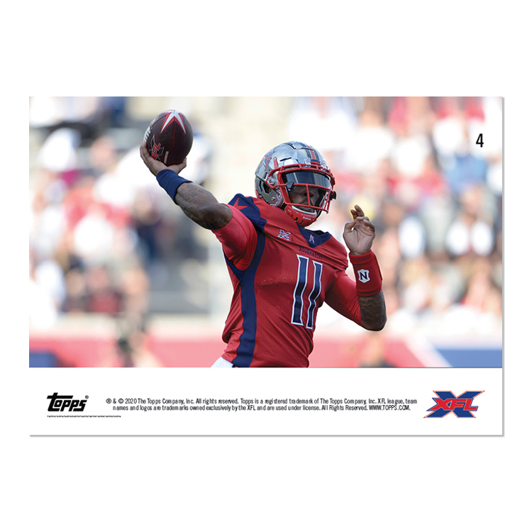 PJ Walker - XFL TOPPS NOW Card 4 - Print Run: 491 - Image 2