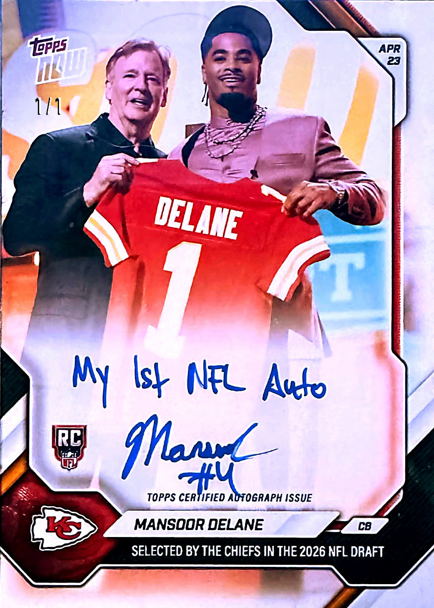 Alternative view of Mansoor Delane - 2026 NFL Topps NOW - Card MDEL - PR: 2023