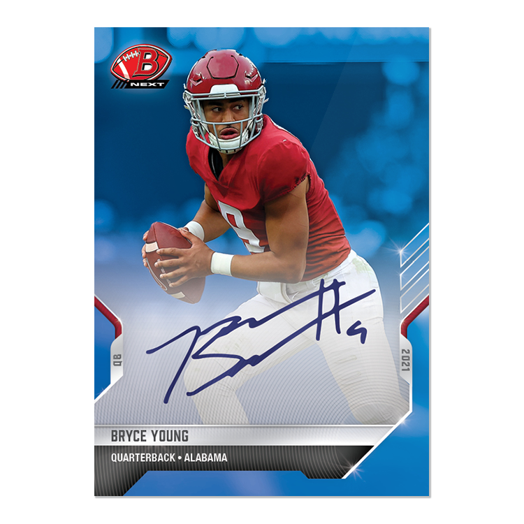 On-Card Auto # to 49 - Bryce Young - 2021 Bowman NEXT TOPPS NOW Football Card 3B