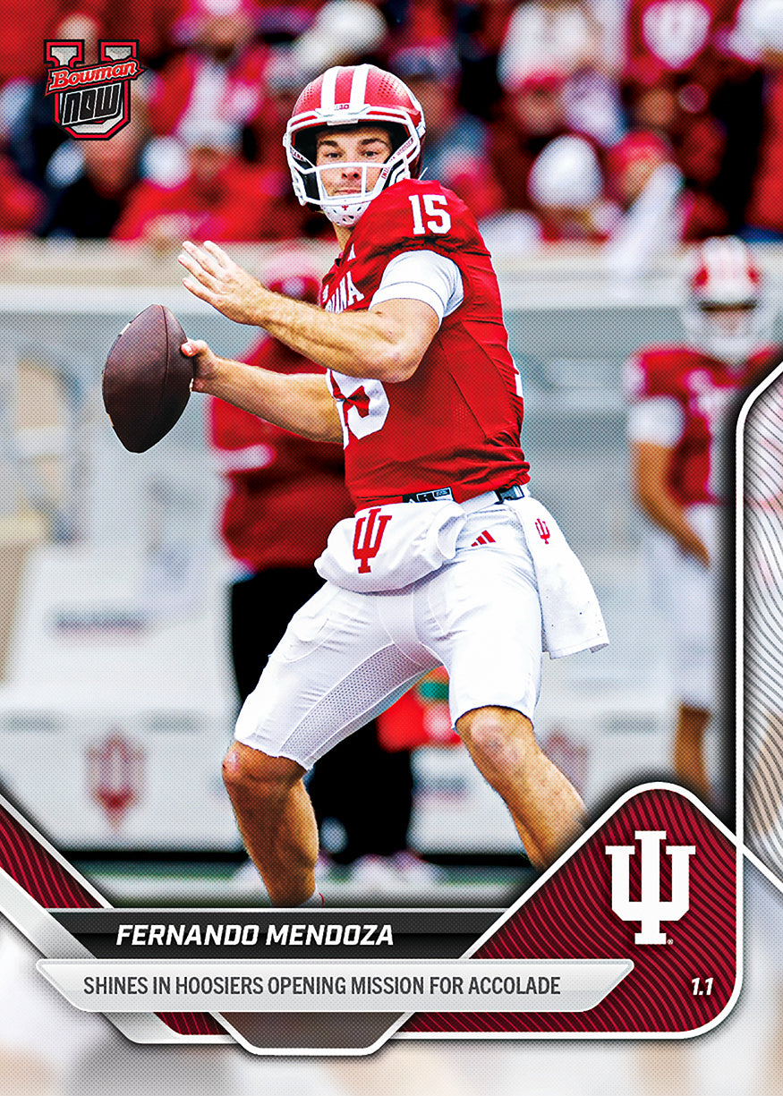 Fernando Mendoza - 2025-26 Bowman U NOW Football - Card 64 - PR: 5619