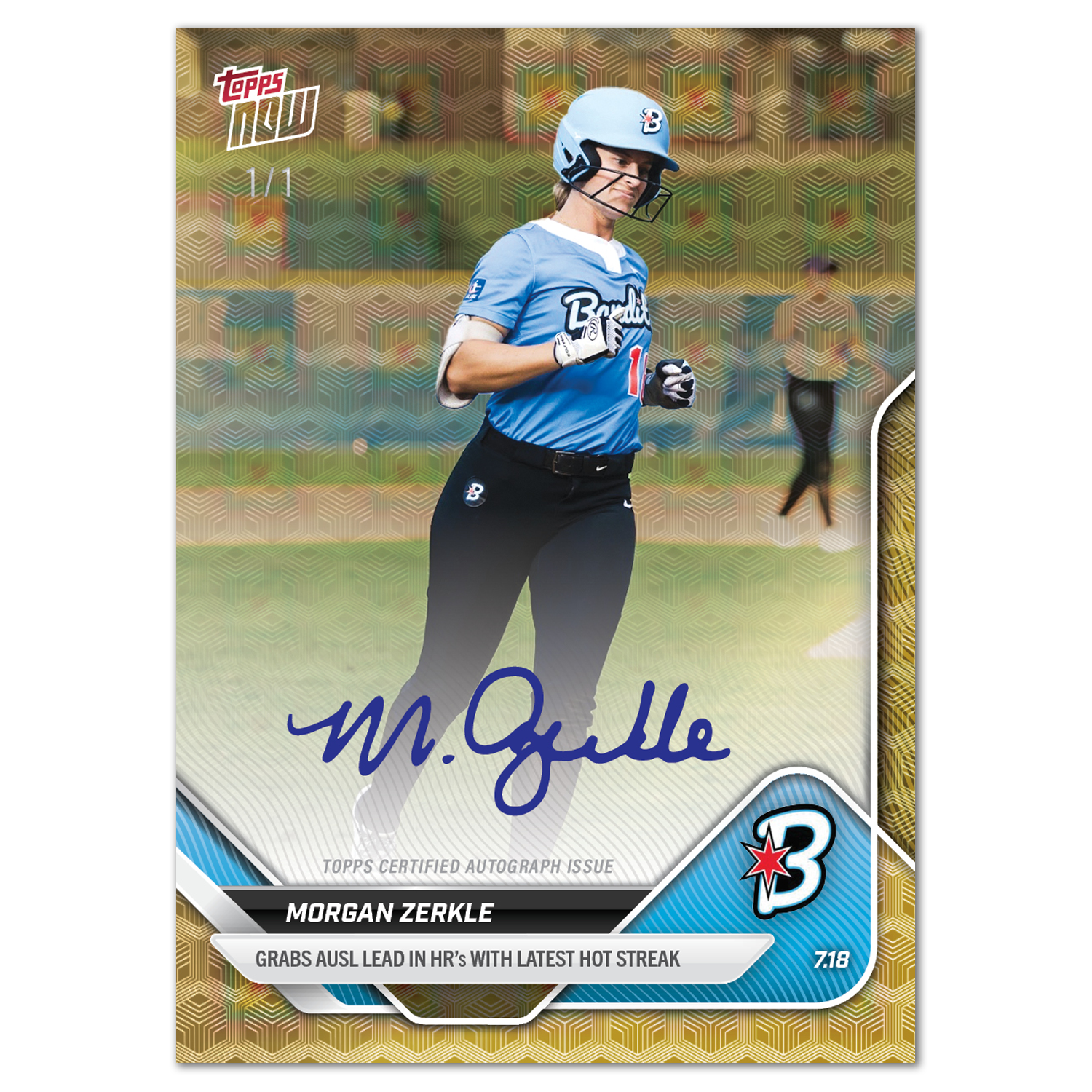 Morgan Zerkle - 2025 AUSL Topps NOW - Card 21 - LOOK FOR AUTOS - PR: 904 - Image 2