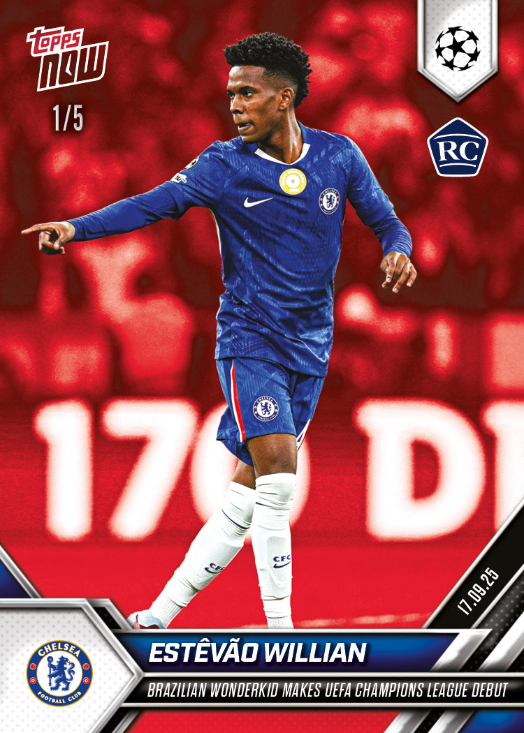Estêvão - 2025-26 UCL Topps NOW - Card 18 - PR: 2194 - Image 3