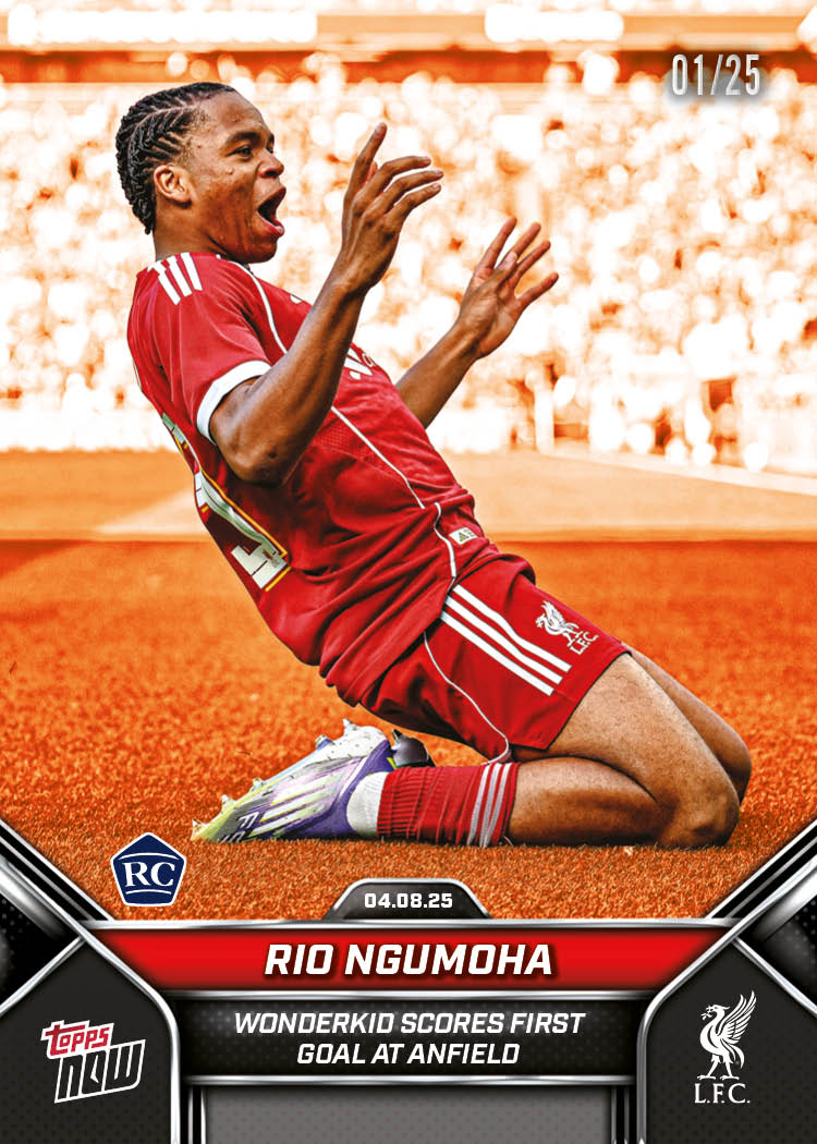 Rio Ngumoha - 2024-25 Liverpool Topps NOW - Card 3 - PR: 8991 - Image 5