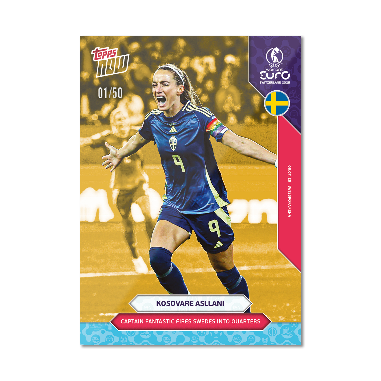 Kosovare Asllani - UEFA Women’s EURO 2025™ Topps NOW - Card 11 - PR: 182 - Image 6