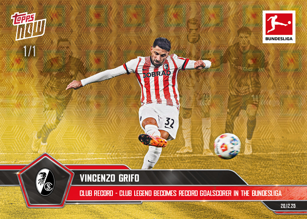 Alternative view of Vincenzo Grifo - 2025-26 Bundesliga Topps NOW - Card 87 - PR: 224