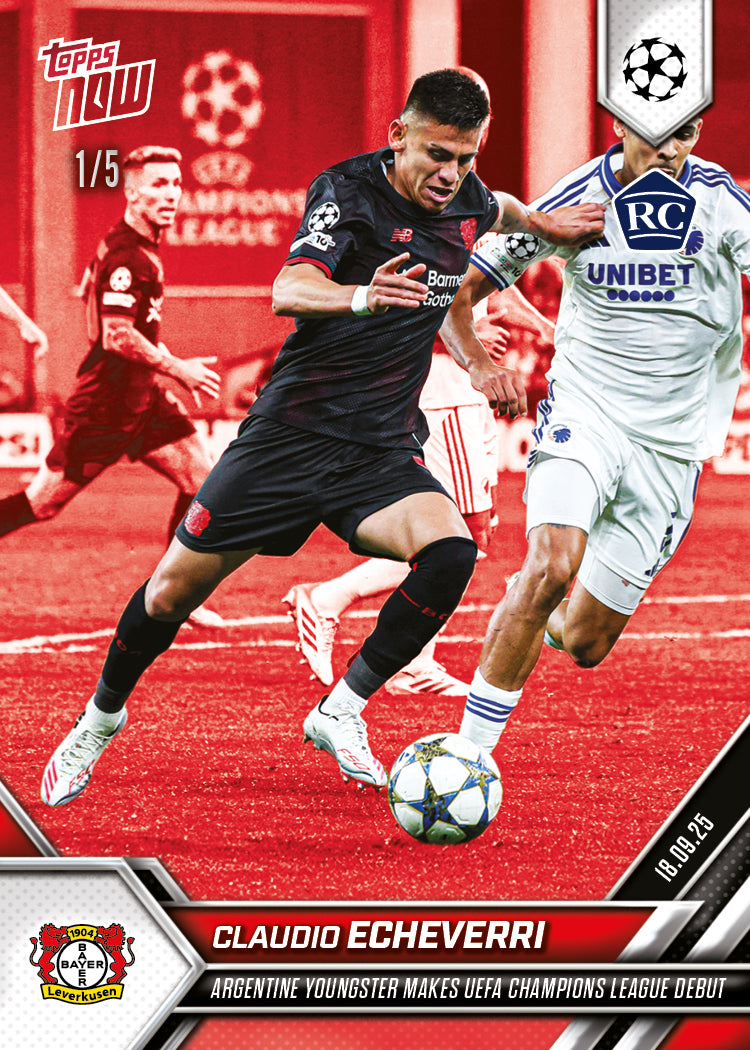 Claudio Echeverri - 2025-26 UCL Topps NOW - Card 22 - PR: 846 - Image 3