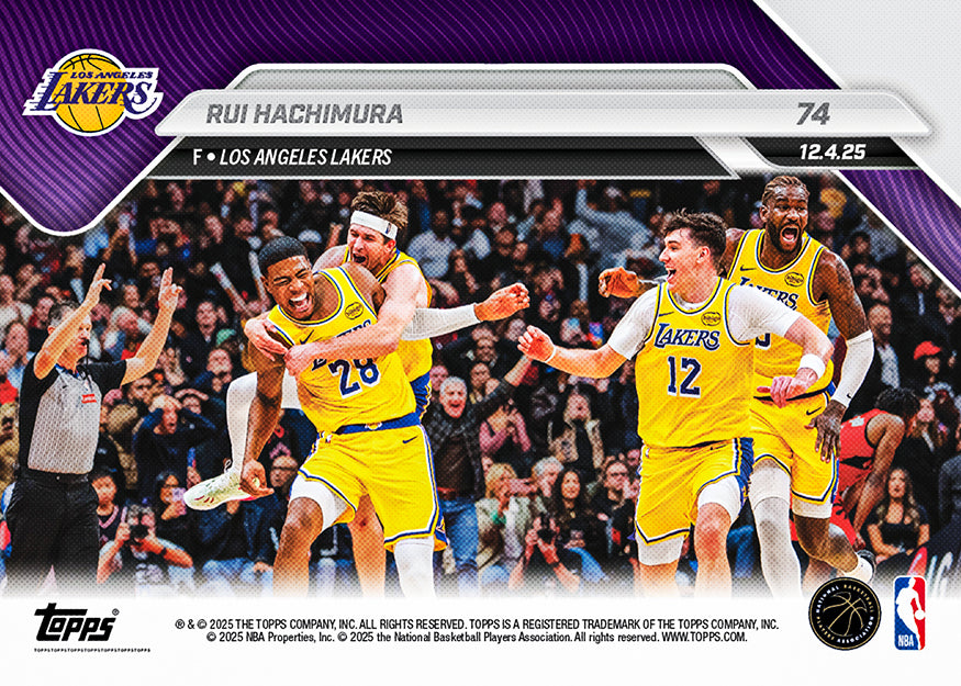 Rui Hachimura - 2025-26 NBA Topps NOW - Card 74 - PR: 3349 - Image 2