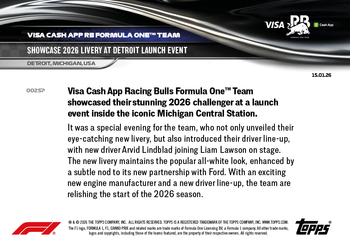 Visa Cash App RB Formula One Team - 2026 Formula 1 Topps NOW - Card 2 - PR: 1785 - Image 9