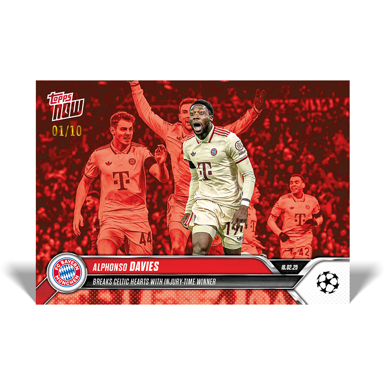 Alphonso Davies - Breaks Celtic hearts with injury-time winner - 24/25 UCL Topps NOW Card 103 - PR: 163 - Image 4