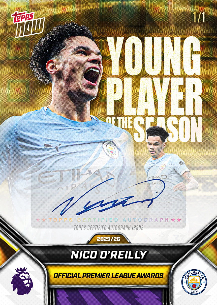 Nico O'Reilly - 2025-26 Premier League Topps NOW - Card 209 - PR: 845 - Image 2