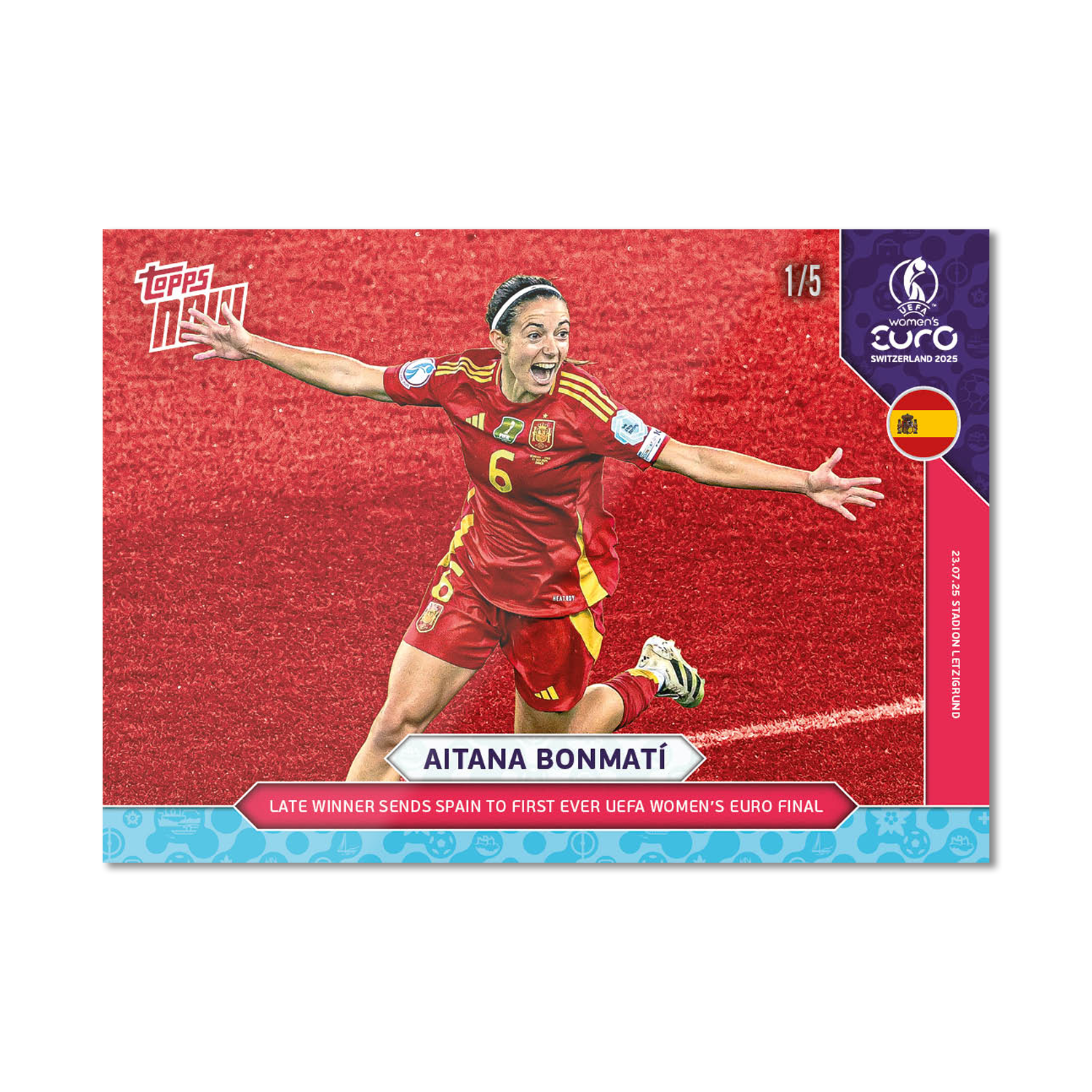 Aitana Bonmatí - UEFA Women’s EURO 2025™ Topps NOW - Card 26 - PR: 837 - Image 3